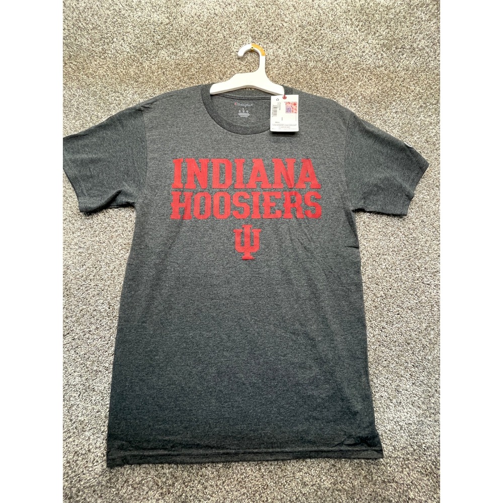 Champion Indiana Hoosiers T-Shirt Mens S Grey NEW NCAA Graphic